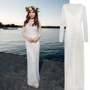 Max Mara Rhinestone-Mesh Layered Maxi Dress